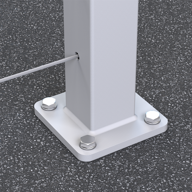 White Coated Cable Railing Level Posts