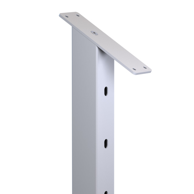 White Coated Cable Railing Level End Post